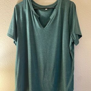 Faded Glory Teal Short Sleeve V-Neck Top